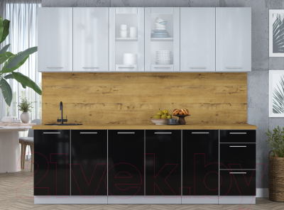 Кухонный гарнитур Интерлиния Мила Пластик 2.4 Б