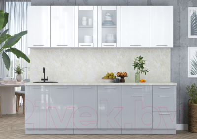 Кухонный гарнитур Интерлиния Мила Пластик 2.5 Б