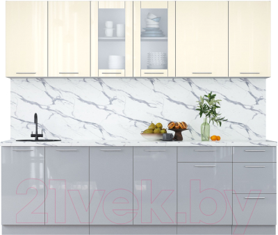Кухонный гарнитур Интерлиния Мила Пластик 2.5 Б - фото