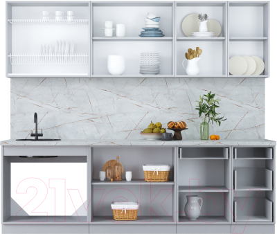 Кухонный гарнитур Интерлиния Мила Пластик 2.5 Б