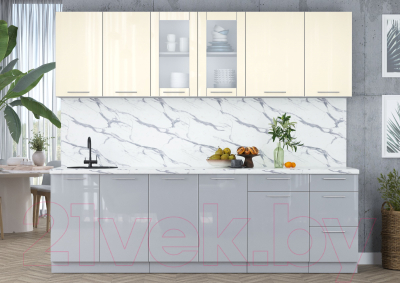 Кухонный гарнитур Интерлиния Мила Пластик 2.5 Б