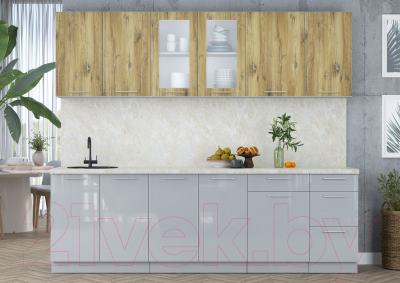 Кухонный гарнитур Интерлиния Мила Пластик 2.5 Б