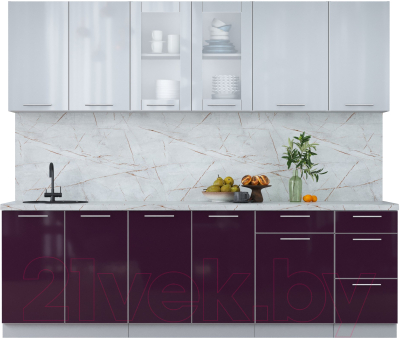 Кухонный гарнитур Интерлиния Мила Пластик 2.5 Б - фото