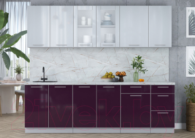 Кухонный гарнитур Интерлиния Мила Пластик 2.5 Б