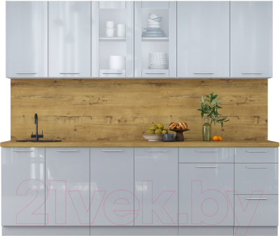 Кухонный гарнитур Интерлиния Мила Пластик 2.5 Б - фото