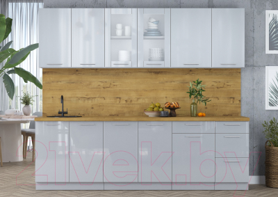 Кухонный гарнитур Интерлиния Мила Пластик 2.5 Б