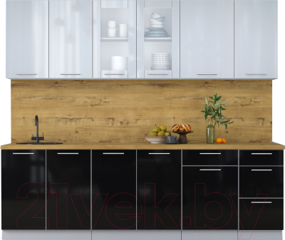 Кухонный гарнитур Интерлиния Мила Пластик 2.5 Б - фото