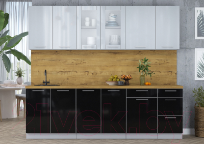 Кухонный гарнитур Интерлиния Мила Пластик 2.5 Б