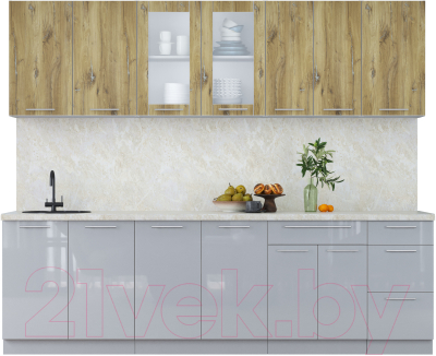 Кухонный гарнитур Интерлиния Мила Пластик 2.6 Б - фото