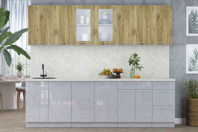 Кухонный гарнитур Интерлиния Мила Пластик 2.6 Б