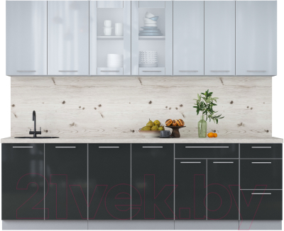 Кухонный гарнитур Интерлиния Мила Пластик 2.6 Б - фото