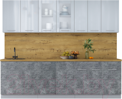 Кухонный гарнитур Интерлиния Мила Пластик 2.6 Б - фото