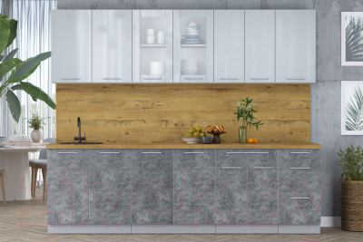 Кухонный гарнитур Интерлиния Мила Пластик 2.6 Б