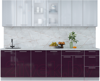 Кухонный гарнитур Интерлиния Мила Пластик 2.6 Б - фото
