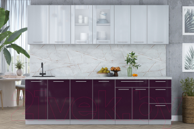 Кухонный гарнитур Интерлиния Мила Пластик 2.6 Б