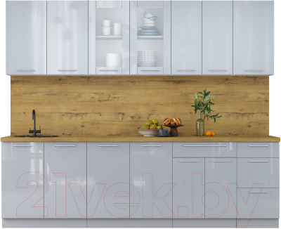 Кухонный гарнитур Интерлиния Мила Пластик 2.6 Б - фото