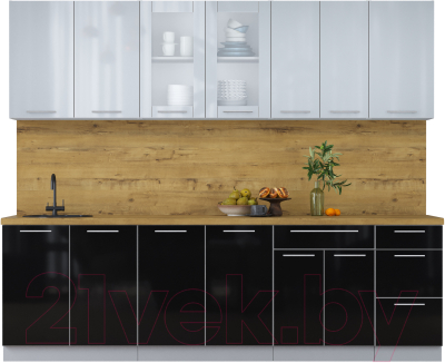 Кухонный гарнитур Интерлиния Мила Пластик 2.6 Б - фото