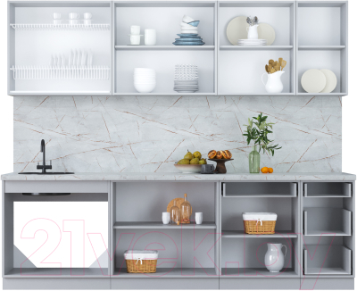 Кухонный гарнитур Интерлиния Мила Пластик 2.6 Б
