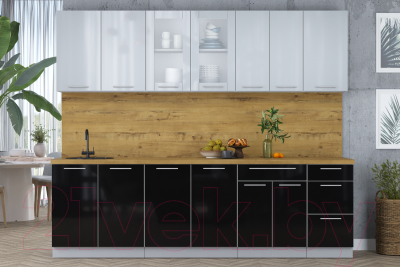 Кухонный гарнитур Интерлиния Мила Пластик 2.6 Б