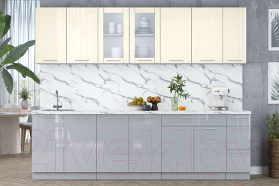 Кухонный гарнитур Интерлиния Мила Пластик 2.7 Б