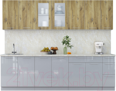 Кухонный гарнитур Интерлиния Мила Пластик 2.7 Б - фото