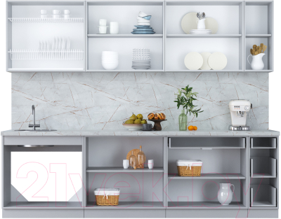 Кухонный гарнитур Интерлиния Мила Пластик 2.7 Б