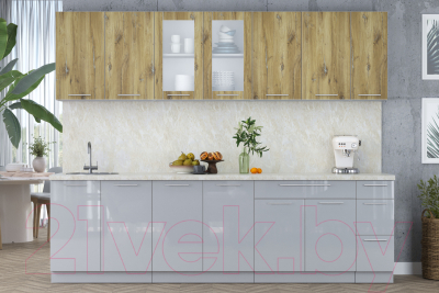 Кухонный гарнитур Интерлиния Мила Пластик 2.7 Б