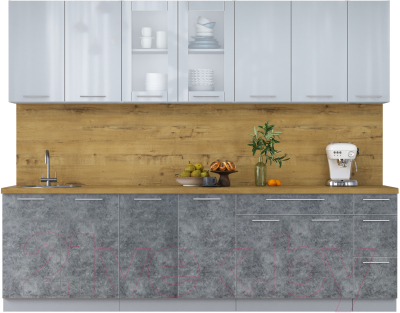 Кухонный гарнитур Интерлиния Мила Пластик 2.7 Б - фото