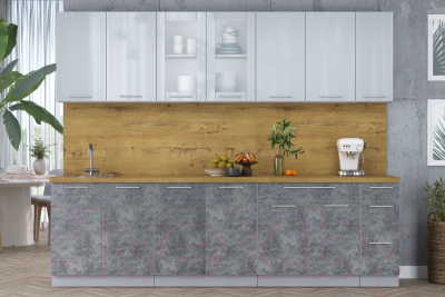 Кухонный гарнитур Интерлиния Мила Пластик 2.7 Б