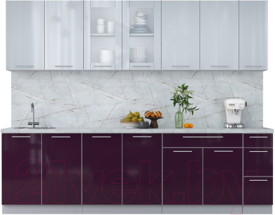 Кухонный гарнитур Интерлиния Мила Пластик 2.7 Б - фото