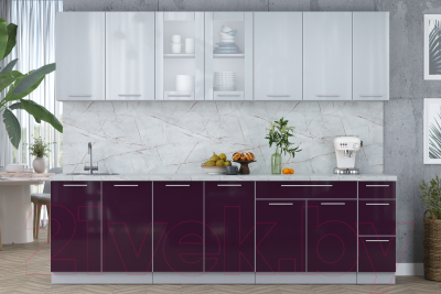 Кухонный гарнитур Интерлиния Мила Пластик 2.7 Б