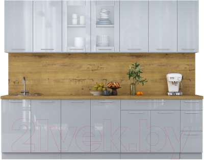 Кухонный гарнитур Интерлиния Мила Пластик 2.7 Б - фото
