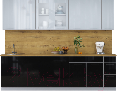 Кухонный гарнитур Интерлиния Мила Пластик 2.7 Б - фото
