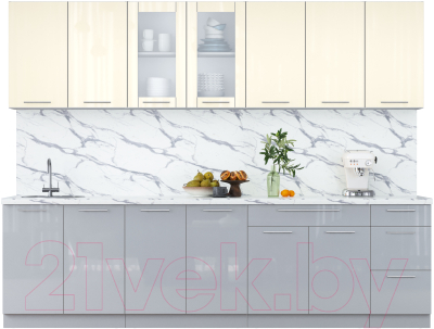 Кухонный гарнитур Интерлиния Мила Пластик 2.8 Б - фото