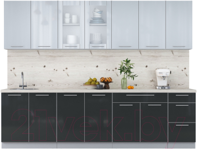 Кухонный гарнитур Интерлиния Мила Пластик 2.8 Б - фото