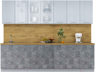 Кухонный гарнитур Интерлиния Мила Пластик 2.8 Б - фото