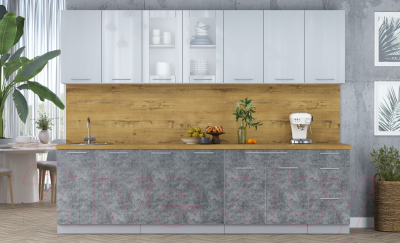 Кухонный гарнитур Интерлиния Мила Пластик 2.8 Б