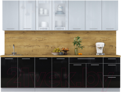 Кухонный гарнитур Интерлиния Мила Пластик 2.8 Б - фото