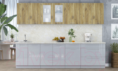 Кухонный гарнитур Интерлиния Мила Пластик 2.9 Б