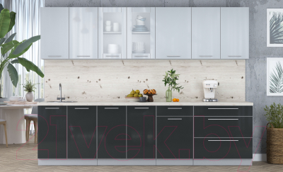 Кухонный гарнитур Интерлиния Мила Пластик 2.9 Б