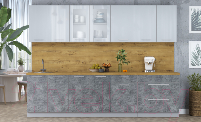 Кухонный гарнитур Интерлиния Мила Пластик 2.9 Б