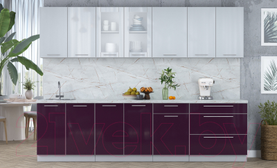 Кухонный гарнитур Интерлиния Мила Пластик 2.9 Б