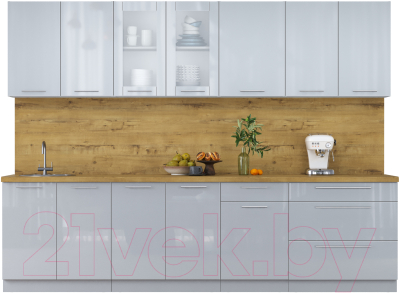 Кухонный гарнитур Интерлиния Мила Пластик 2.9 Б - фото