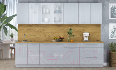 Кухонный гарнитур Интерлиния Мила Пластик 2.9 Б