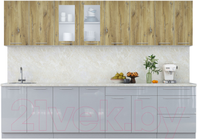 Кухонный гарнитур Интерлиния Мила Пластик 3.0 Б - фото