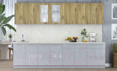 Кухонный гарнитур Интерлиния Мила Пластик 3.0 Б