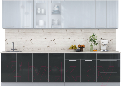 Кухонный гарнитур Интерлиния Мила Пластик 3.0 Б - фото