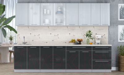 Кухонный гарнитур Интерлиния Мила Пластик 3.0 Б