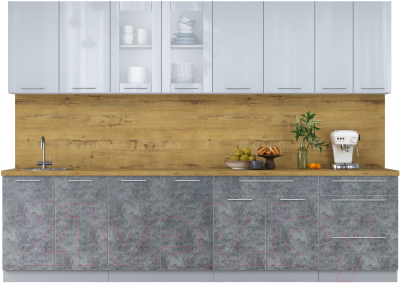 Кухонный гарнитур Интерлиния Мила Пластик 3.0 Б - фото