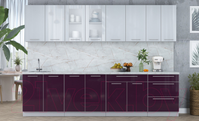 Кухонный гарнитур Интерлиния Мила Пластик 3.0 Б